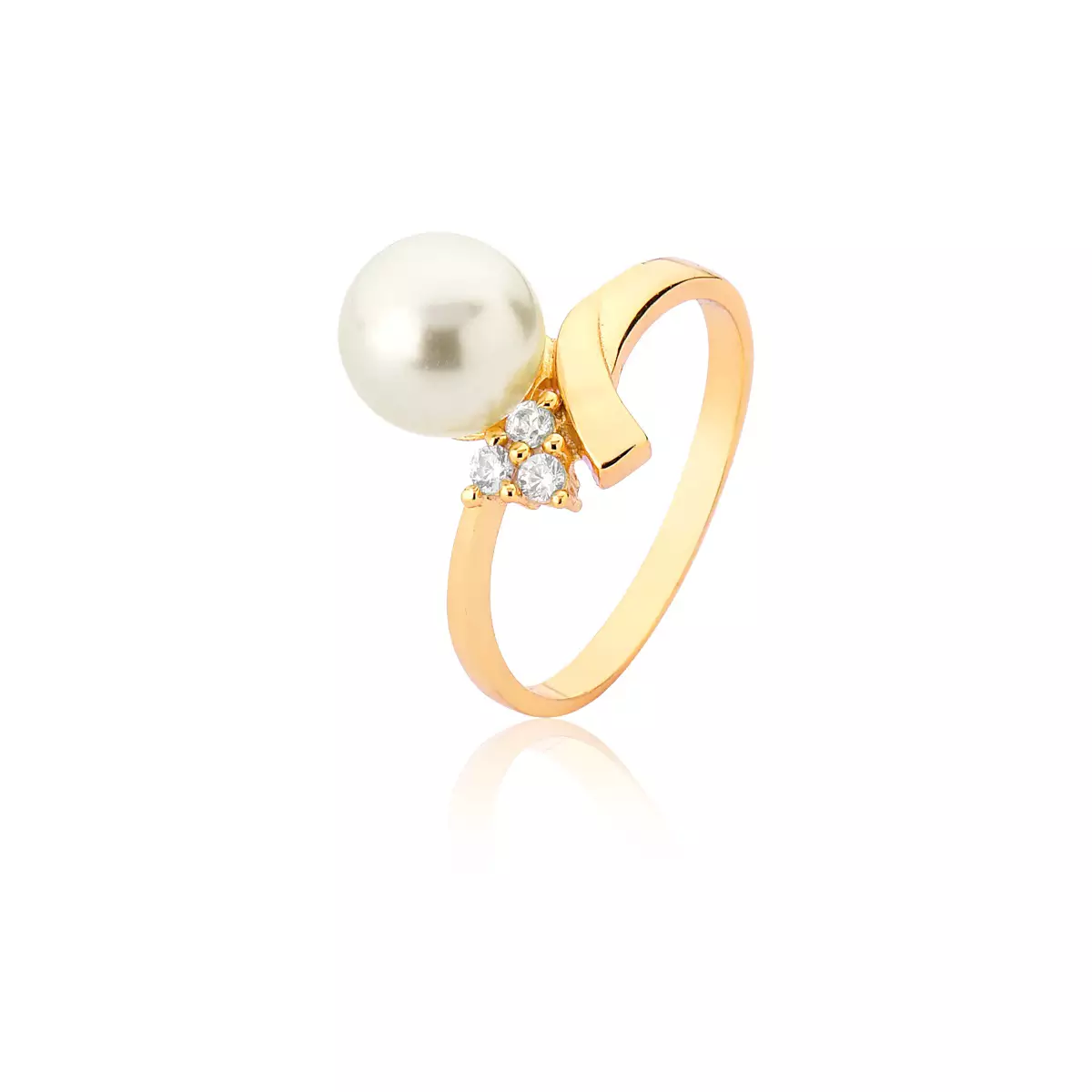 Anel de Pérola Natural em Ouro 18k